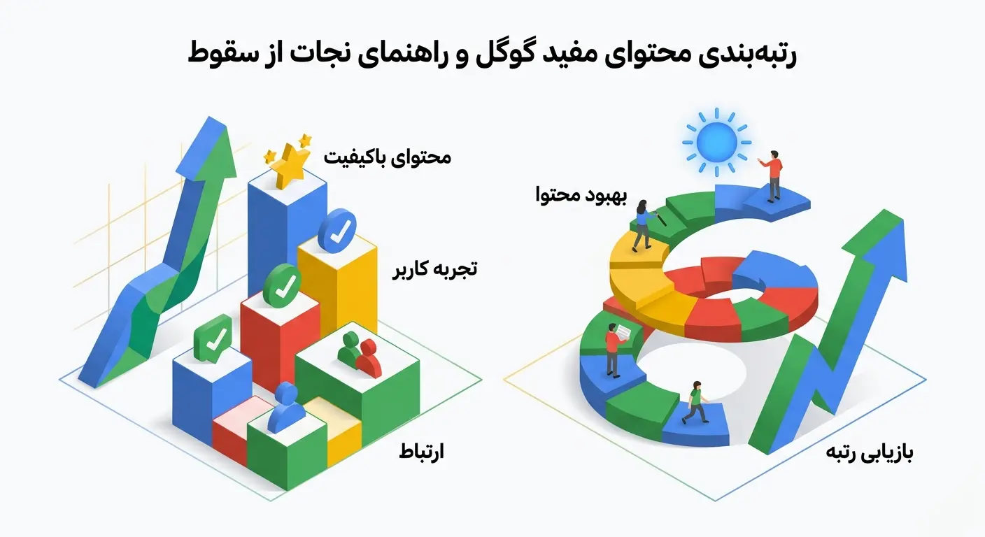 سیستم رتبه بندی محتوای مفید گوگل و راهنمای نجات از سقوط رتبه